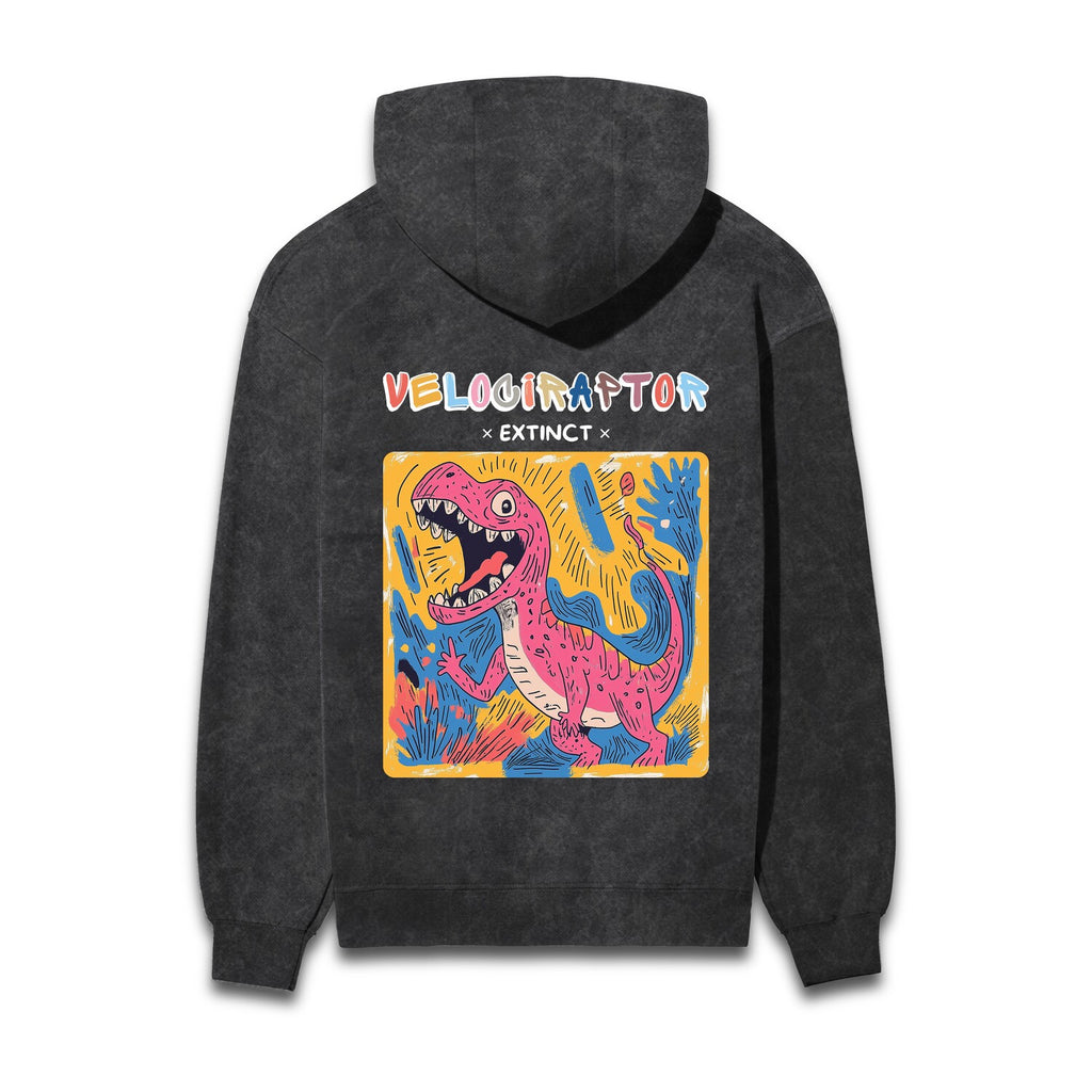 Velociraptor Acid Wash Hooded Sweatshirts #AncientArchives