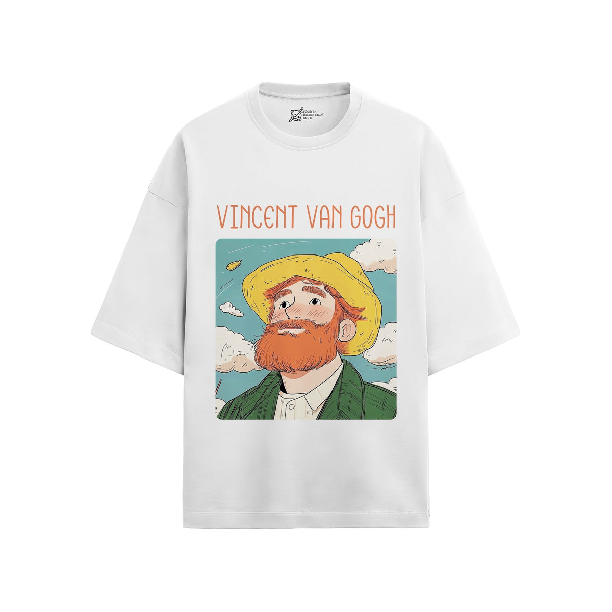 Vincent van Gogh Oversized French Terry T-Shirt — white-1
