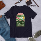 Wales & Cornwall Half Sleeve T-Shirt — Navy