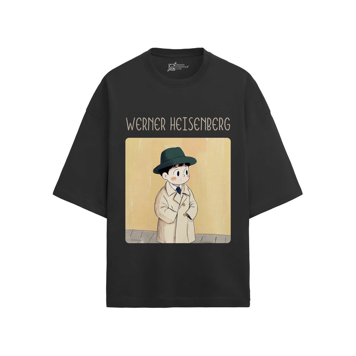Werner Heisenberg Oversized French Terry T-Shirt — black-2