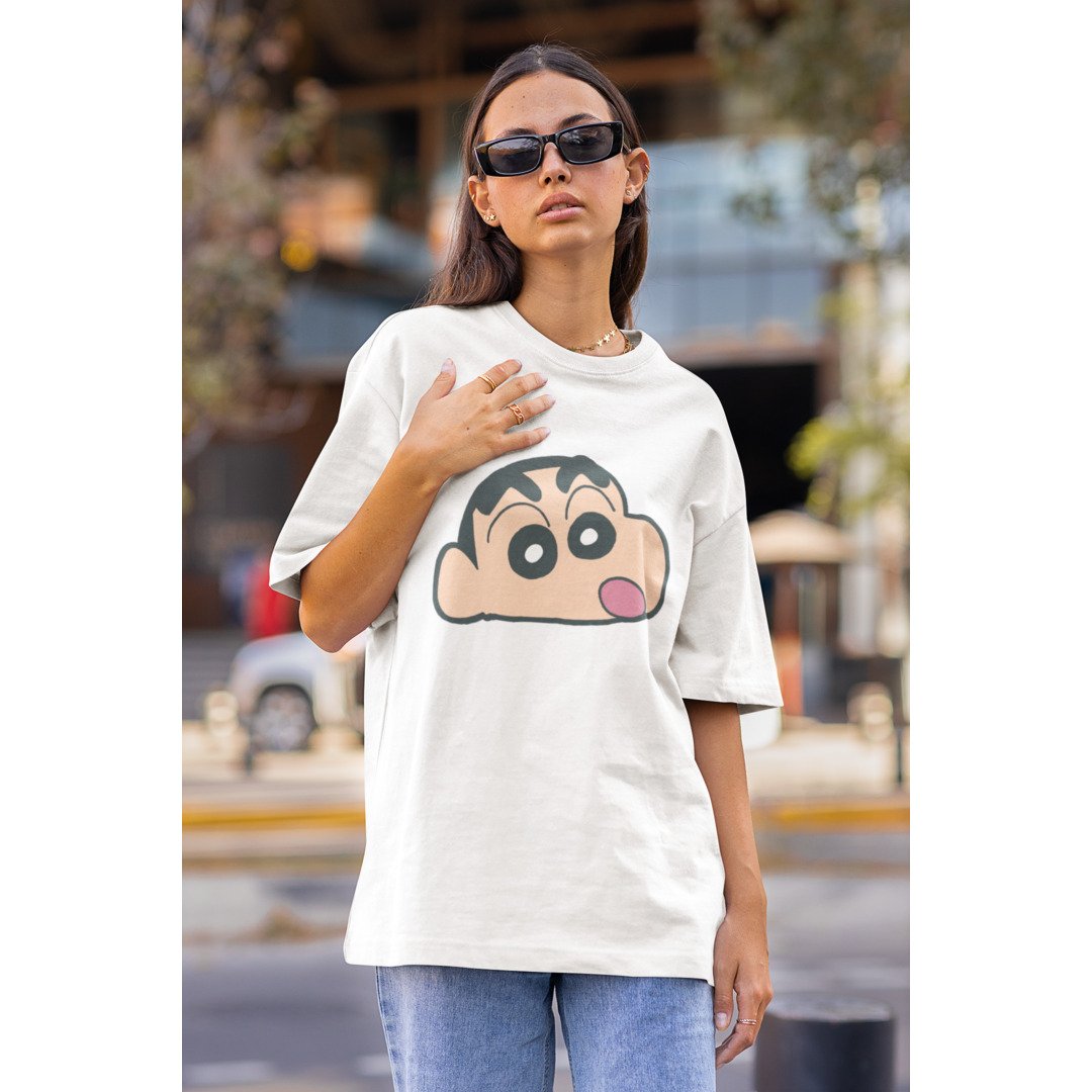 Woah Face Unisex Oversized T-Shirt — White