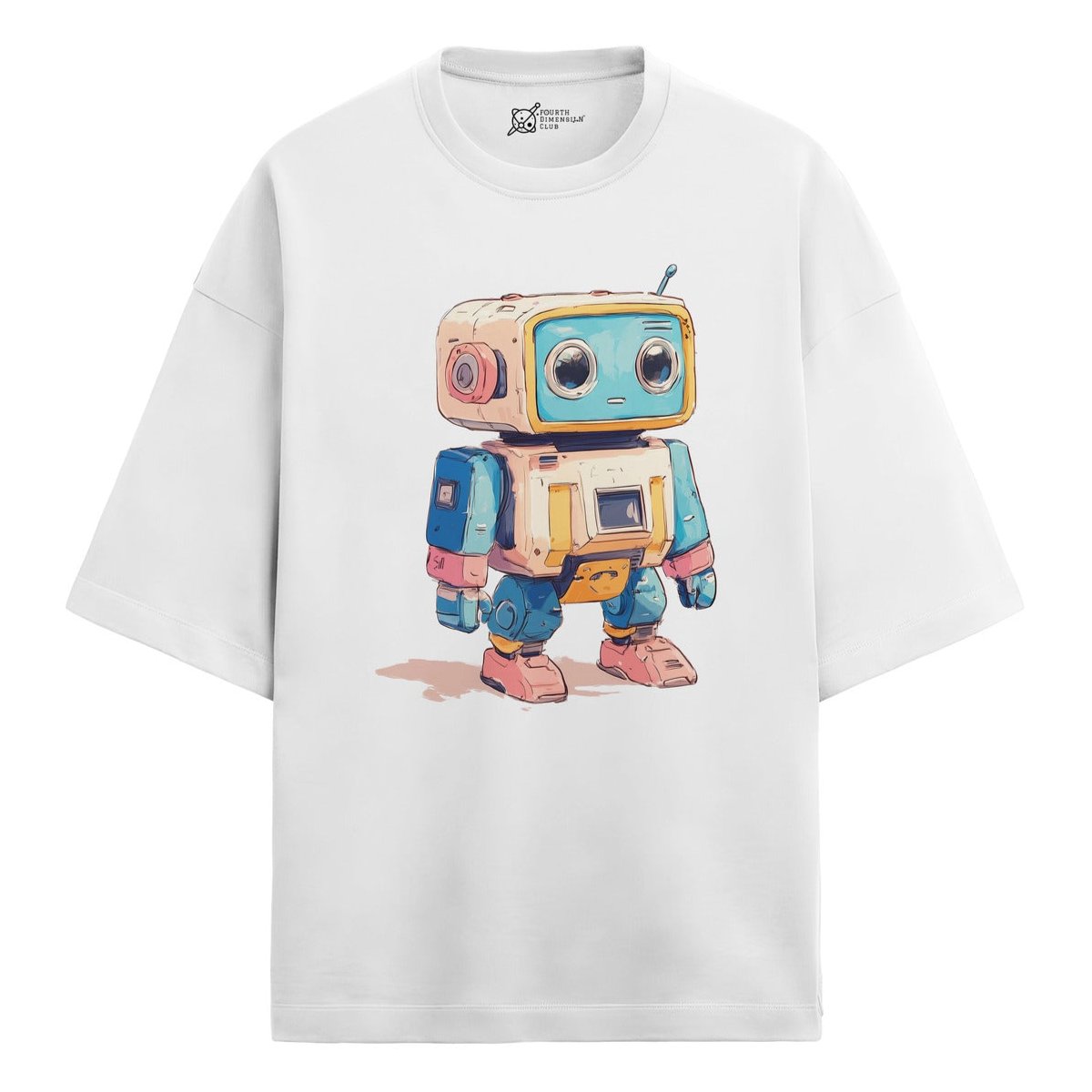 Widget Oversized French Terry T-Shirt — white-1