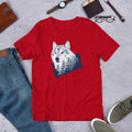 Forest Wolf Half Sleeve T-Shirt — Red