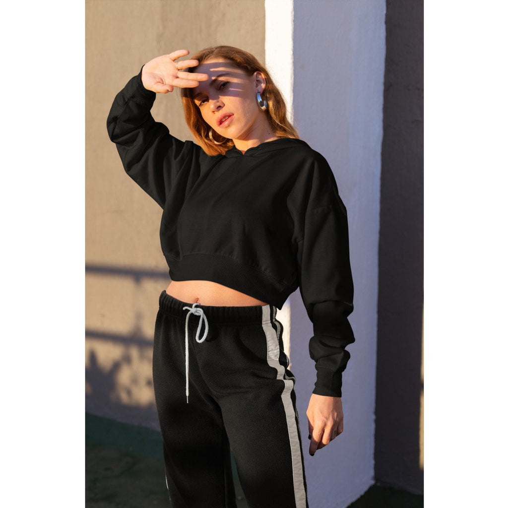 Timeless Crop Hoodies — Black