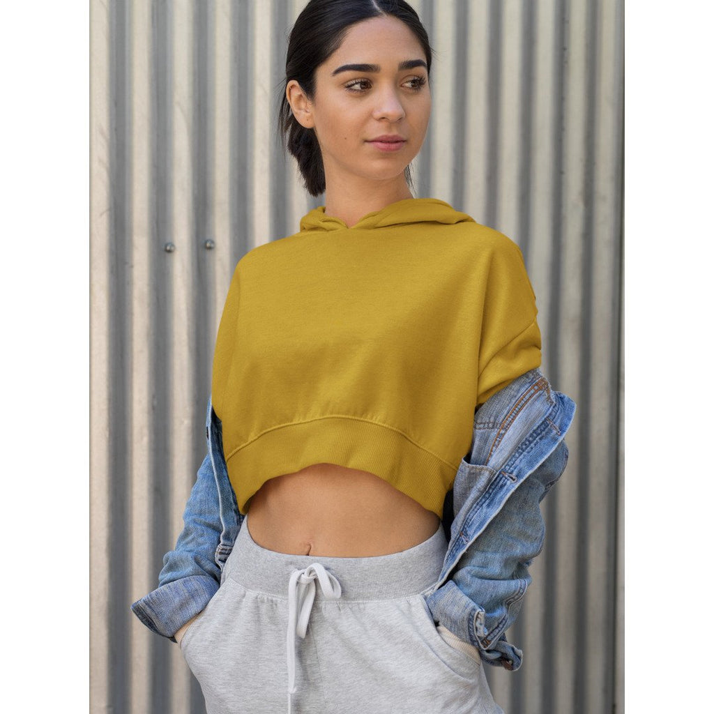 Timeless Crop Hoodies — Mustard