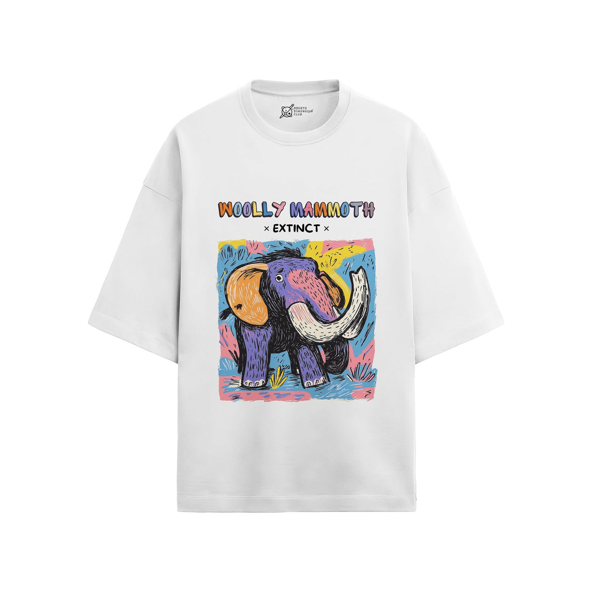 French terry oversized t-shirt with Woolly Mammoth print