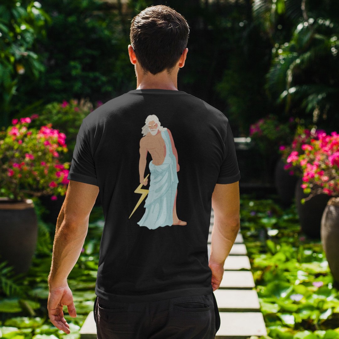 Zeus Greek God Half-Sleeve T-Shirt — detail view 4