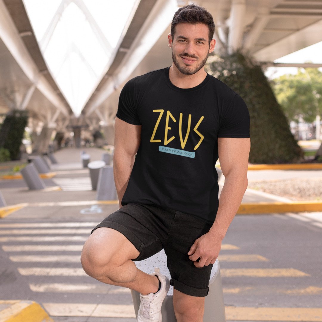 Zeus Greek God Half-Sleeve T-Shirt — detail view 5
