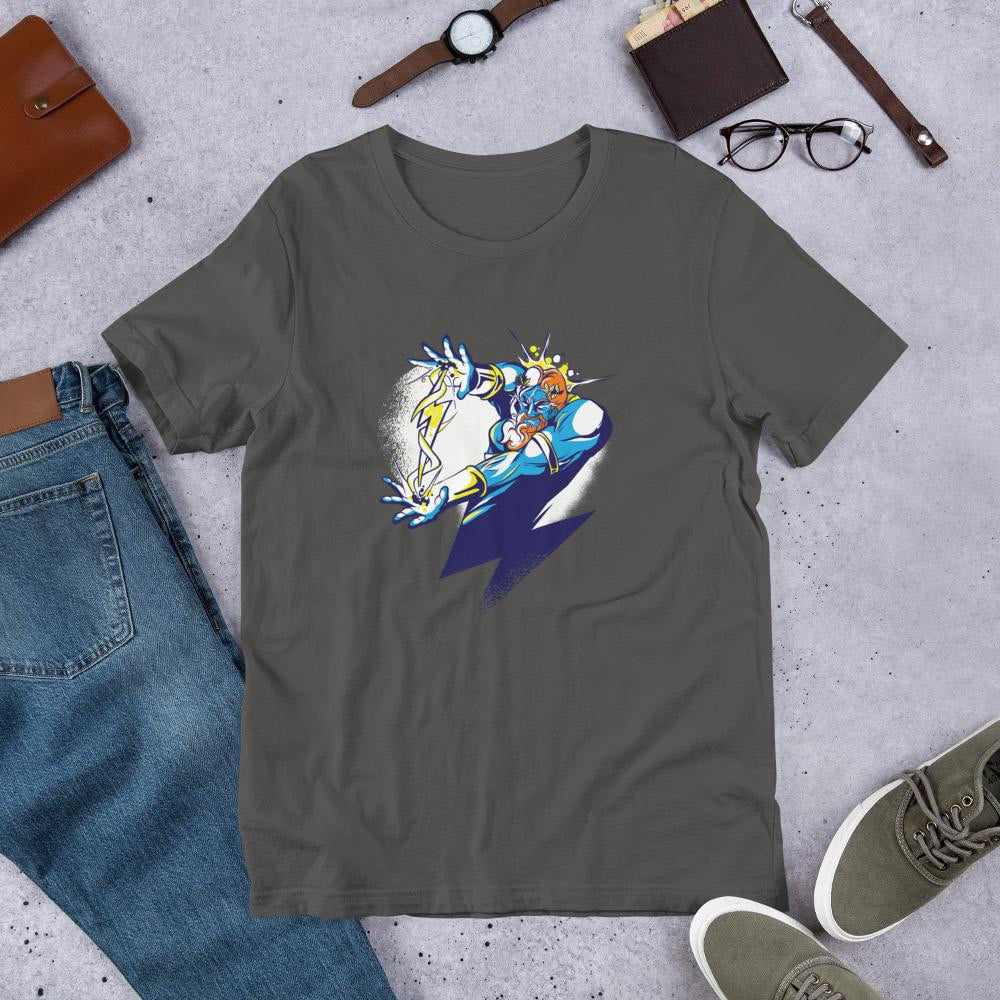 Zeus Cartoon Half Sleeve T-Shirt — Charcoal