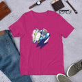 Zeus Cartoon Half Sleeve T-Shirt — Pink