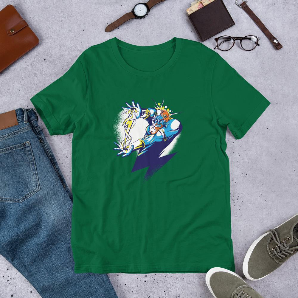 Zeus Cartoon Half Sleeve T-Shirt — Green