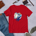 Zeus Cartoon Half Sleeve T-Shirt — Red