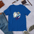 Zeus Cartoon Half Sleeve T-Shirt — Blue