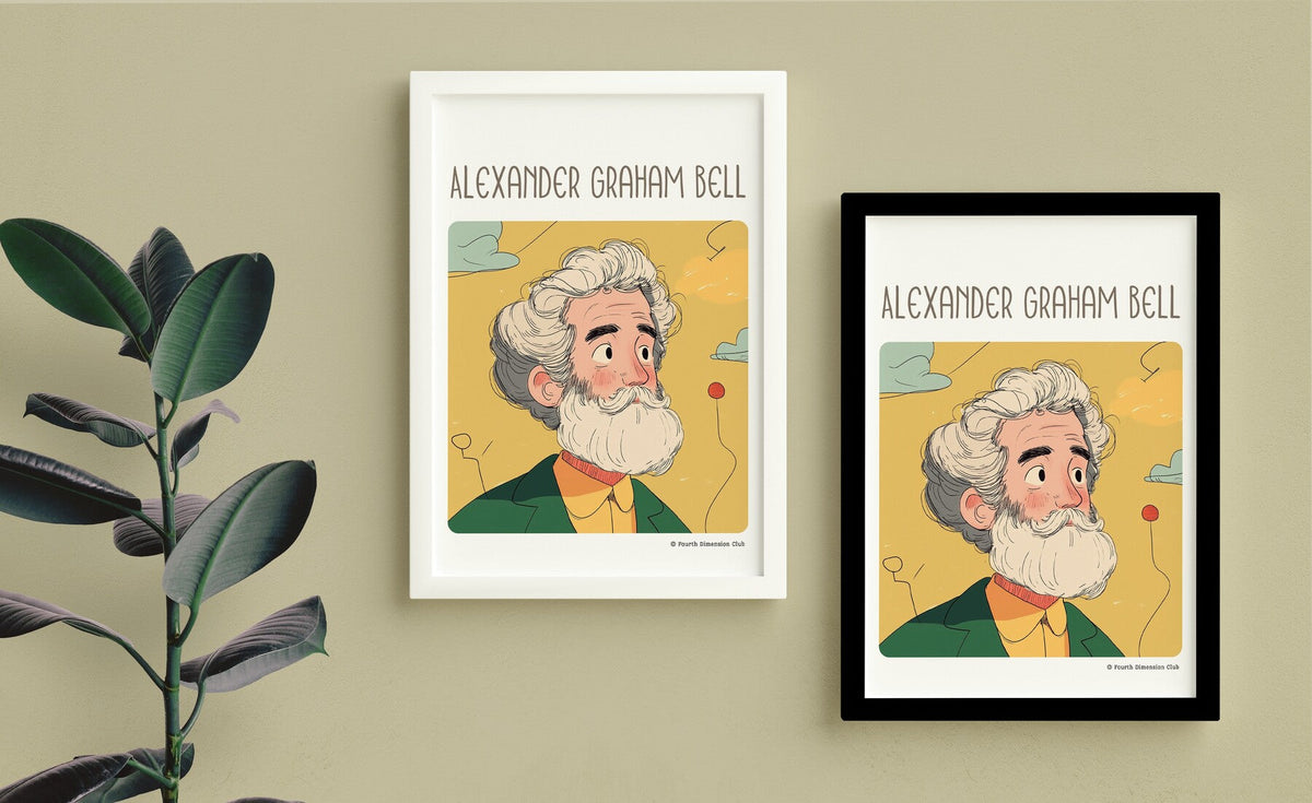 Alexander Graham Bell Framed Poster — back view