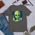 Humans Suck Alien Half Sleeve T-Shirt — Charcoal