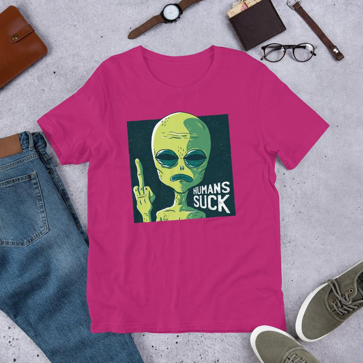Humans Suck Alien Half Sleeve T-Shirt
