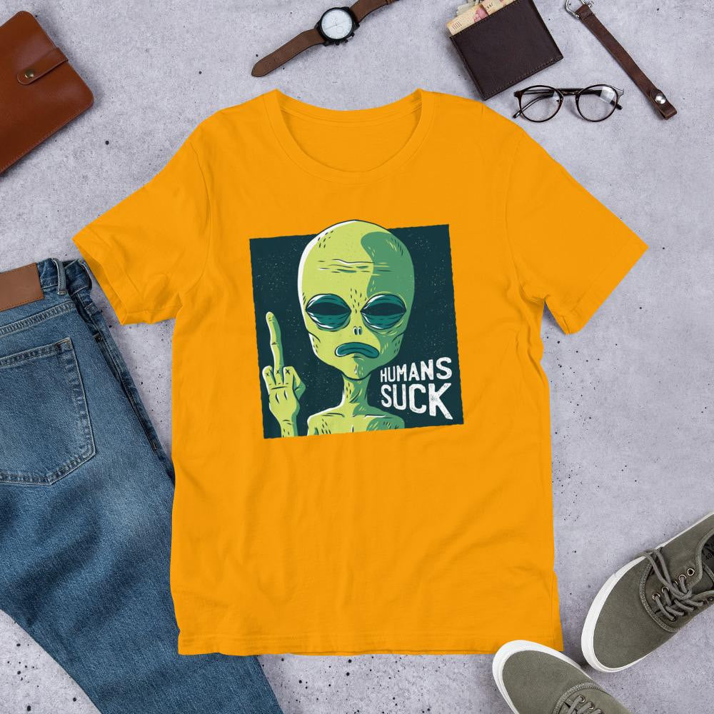 Humans Suck Alien Half Sleeve T-Shirt