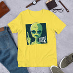 Humans Suck Alien Half Sleeve T-Shirt — Yellow