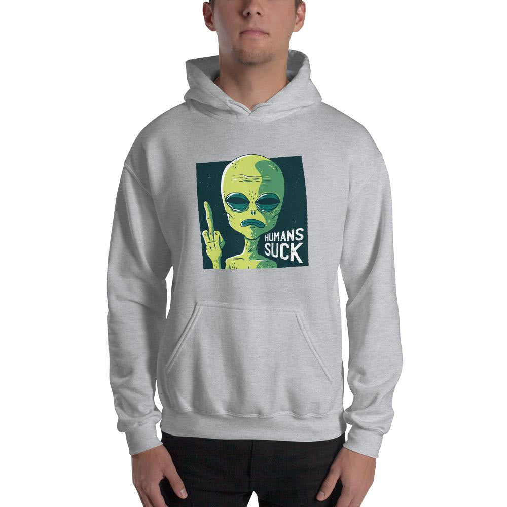 Humans Suck Alien Unisex Hooded Sweatshirt