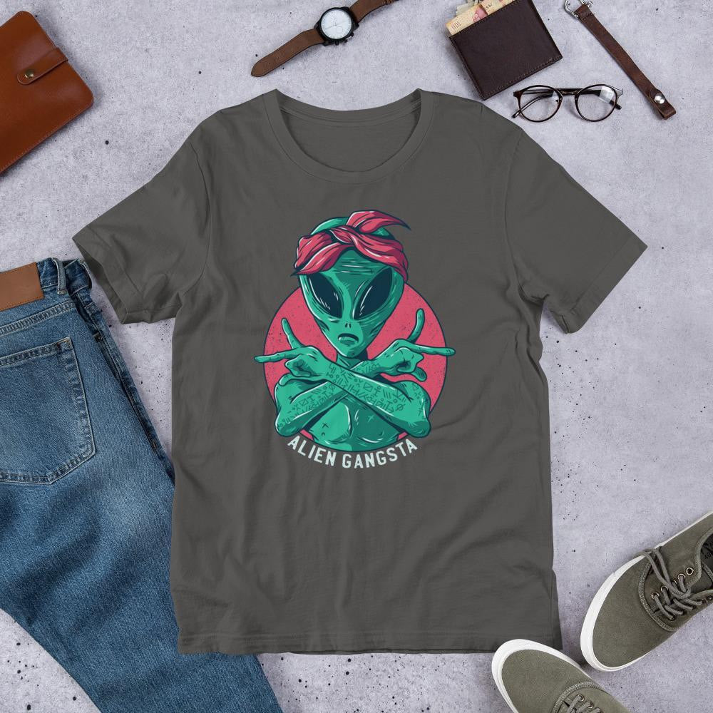 Alien Gangsta Unisex Half Sleeve T-Shirt #Plus-sizes
