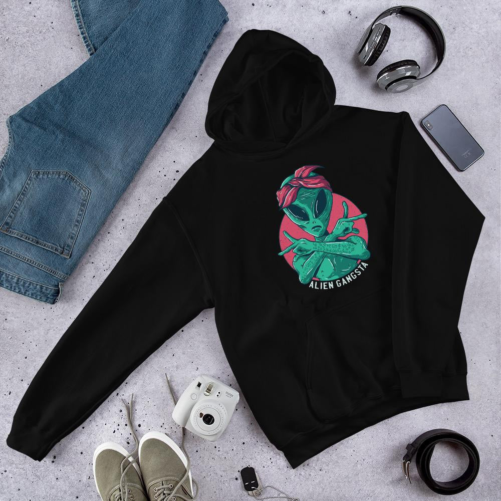 Alien Gangsta hoodie graphic – Fourth Dimension Club