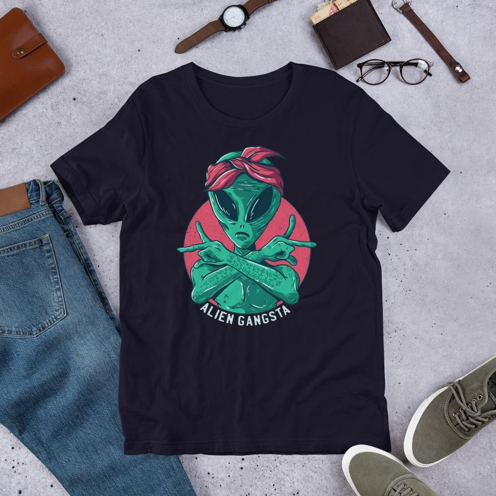Alien Gangsta Unisex Half Sleeve T-Shirt #Plus-sizes