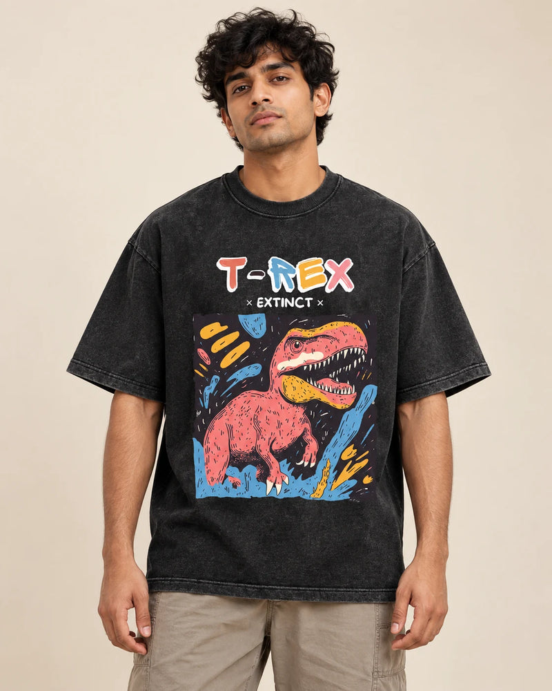 T-Rex Acid Wash Oversized T-Shirt #AncientArchives