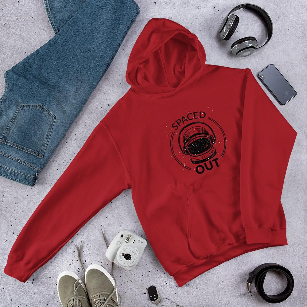 Spaced Out Unisex Hooded Sweatshirt — Red