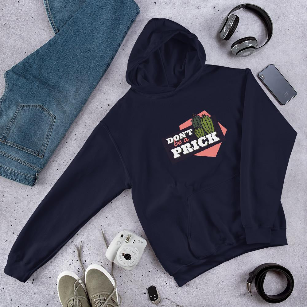 Cactus Prick Unisex Hooded Sweatshirt — Navy