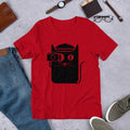 Cat and Camera Half Sleeve T-Shirt — Red