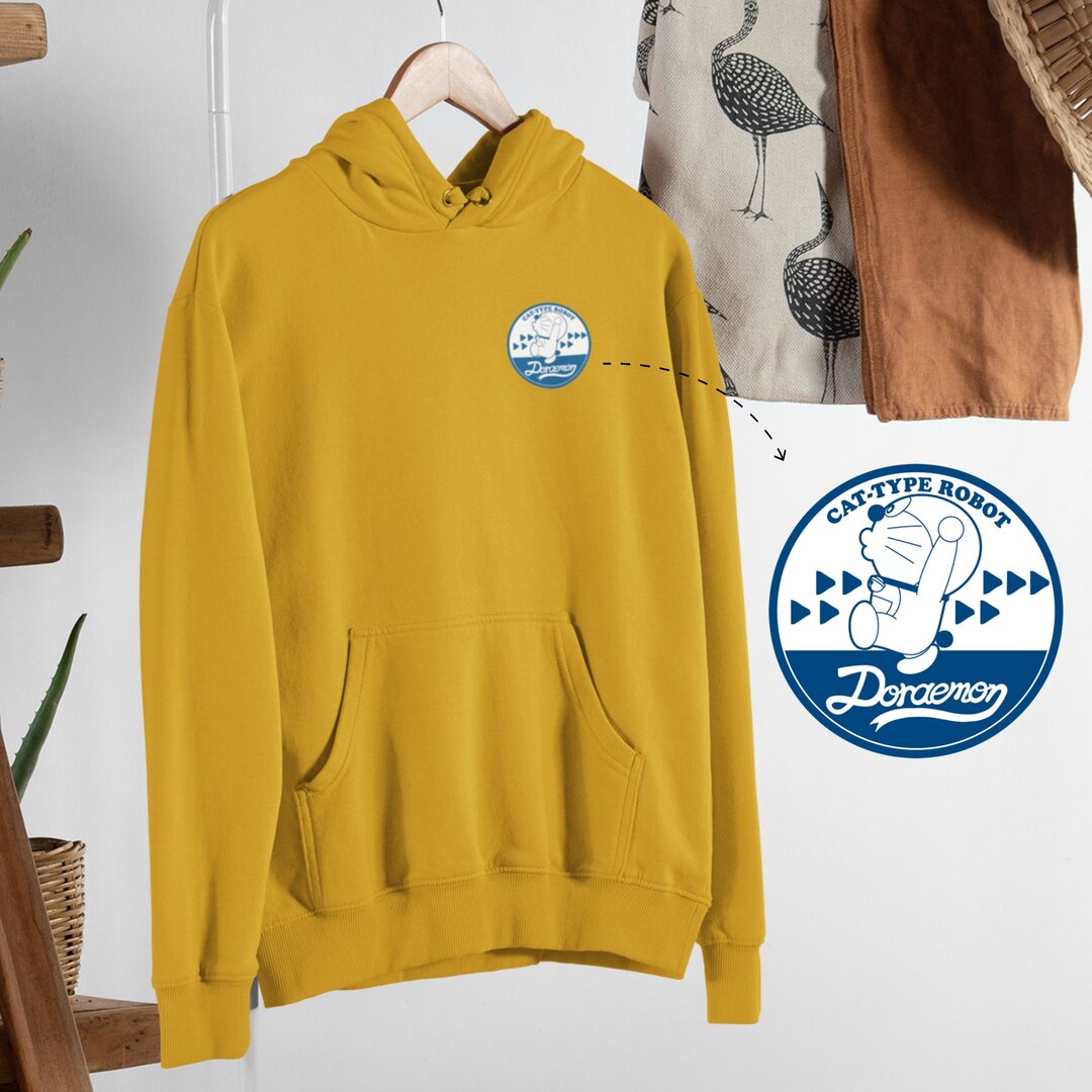 Cat Type Robot Retro Unisex Hooded Sweatshirt — front view