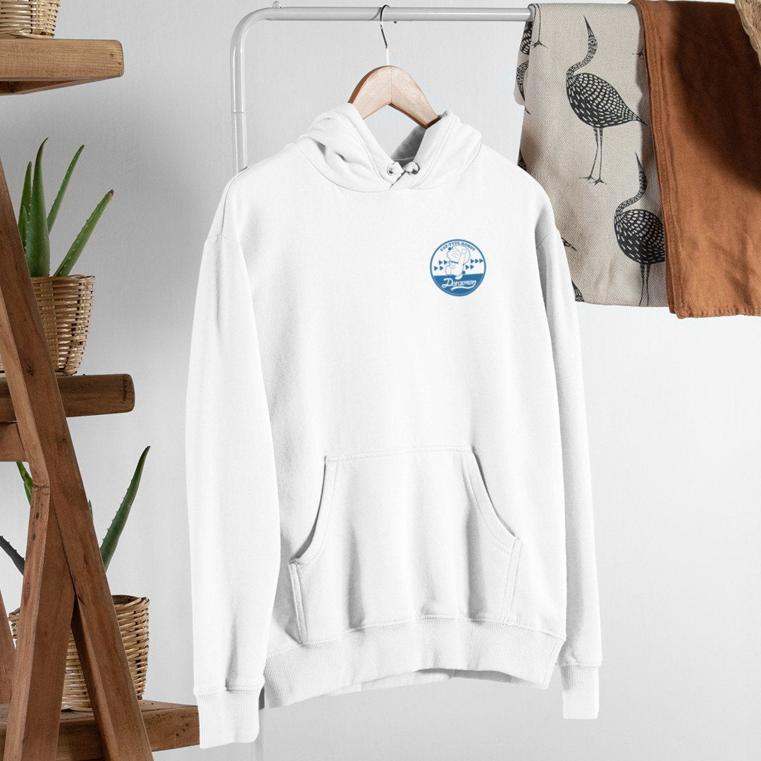Cat Type Robot Retro Unisex Hooded Sweatshirt — White