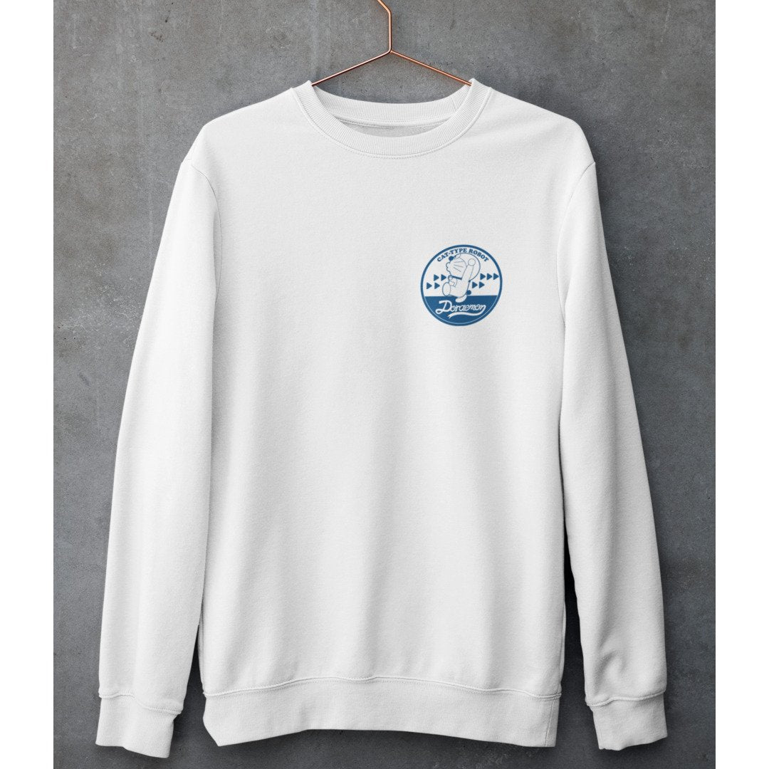 Cat Type Robot Retro Unisex Sweatshirt — White