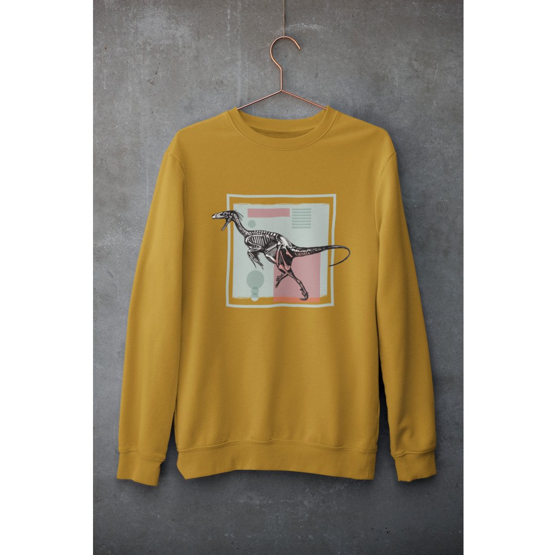 Dromaeosaurus Unisex Sweatshirt — Mustard
