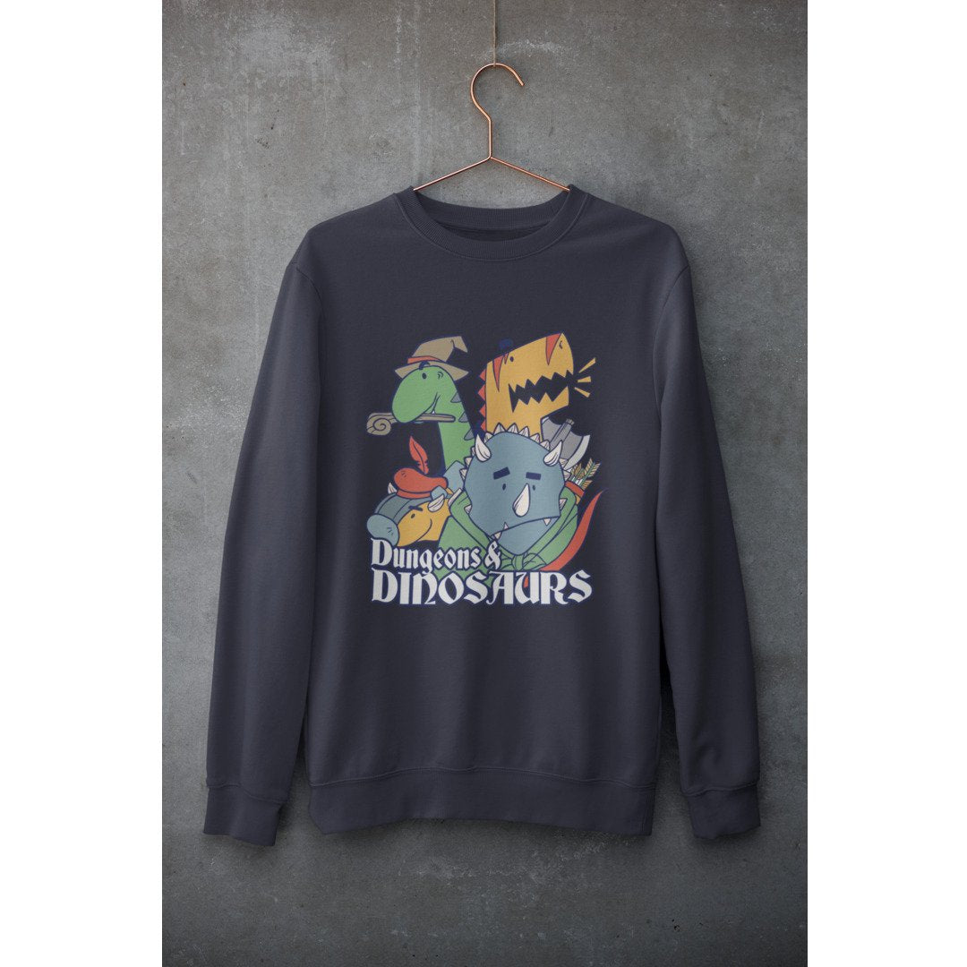 Dungeons & Dinosaurs Unisex Sweatshirt — Navy