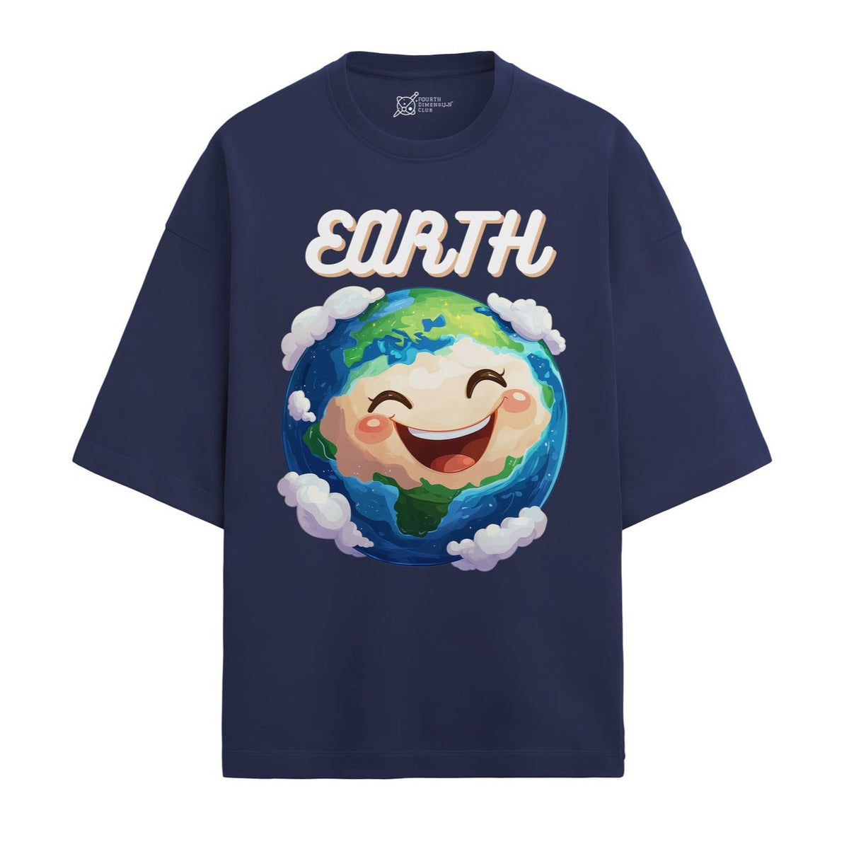 French terry oversized t-shirt with Earth print