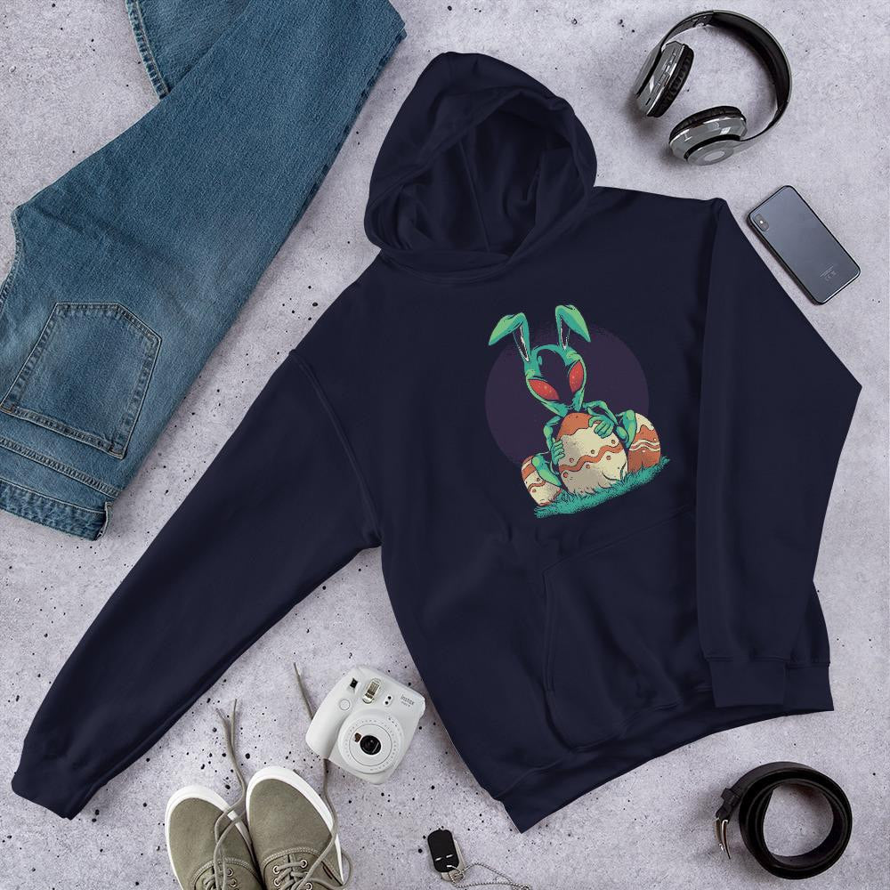 Easter Alien Unisex Hooded Sweatshirt — Navy