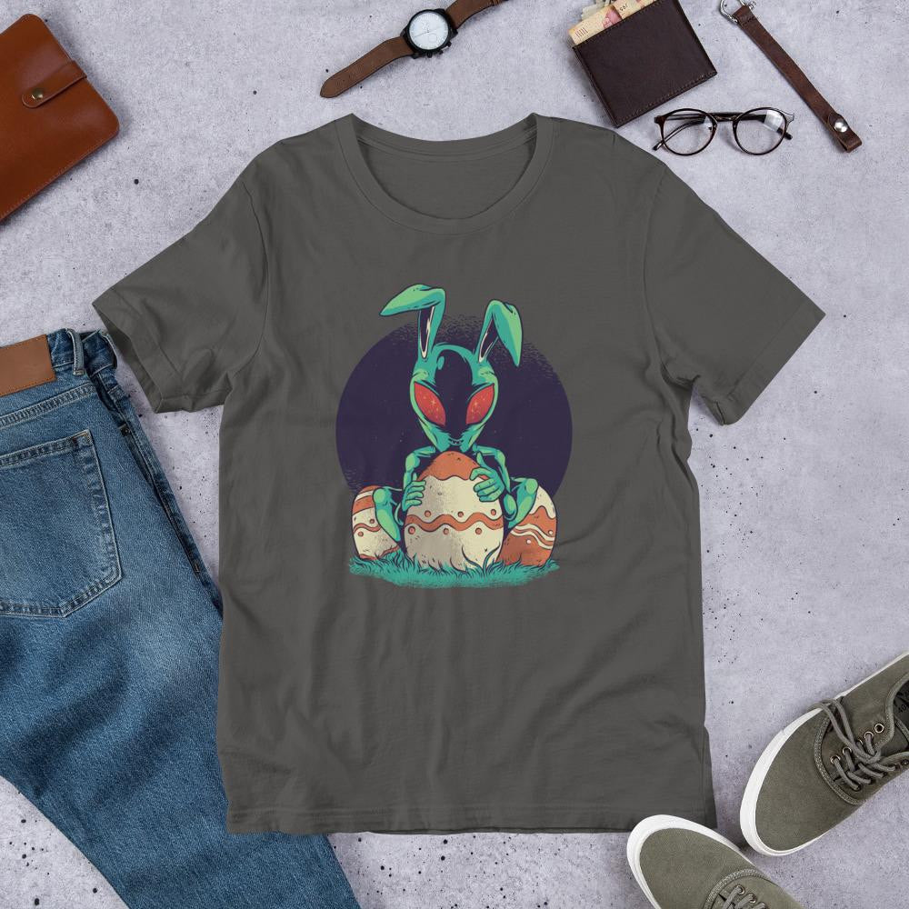 Easter Alien Half Sleeve T-Shirt — Charcoal