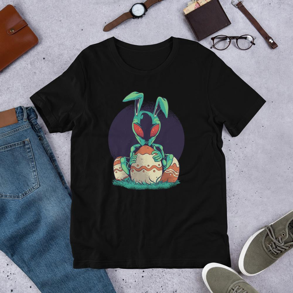 Easter Alien Half Sleeve T-Shirt — Black