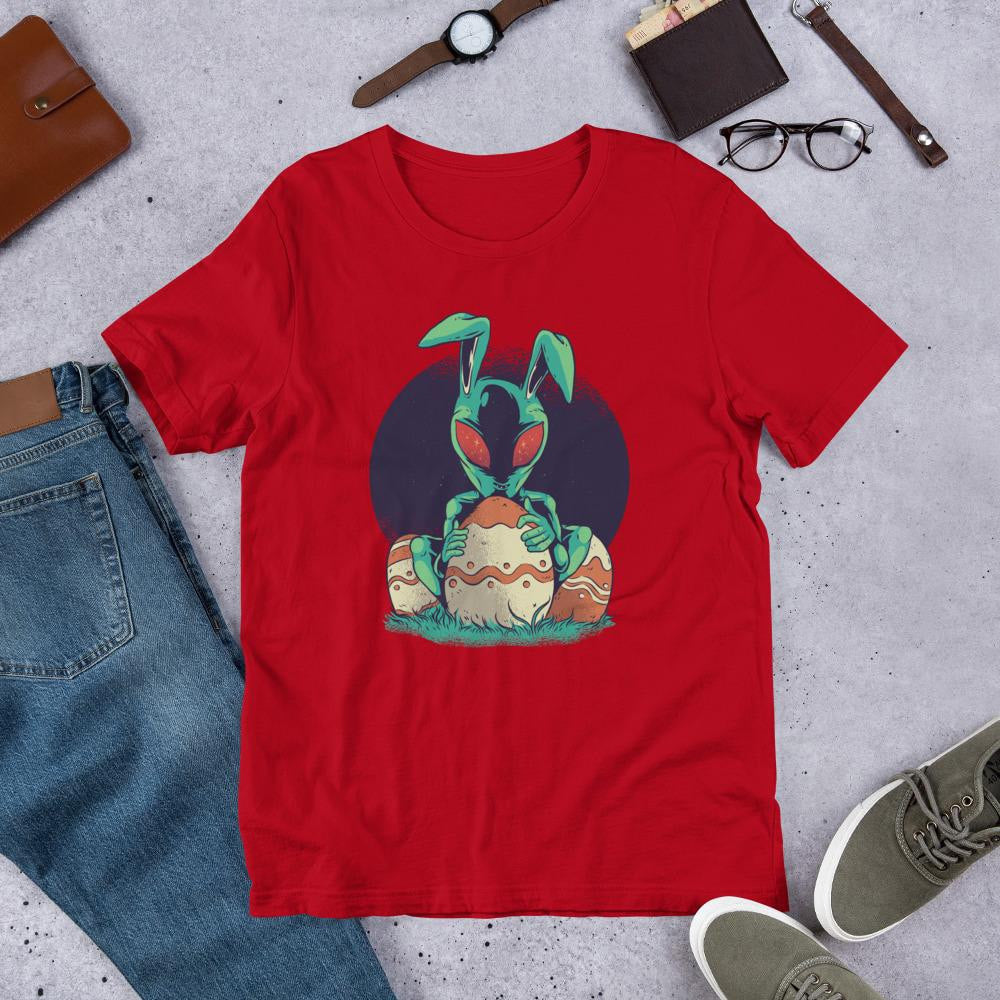 Easter Alien Half Sleeve T-Shirt — Red