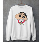 Shinchan With Shiro Unisex Sweatshirt — White