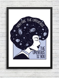 Universe Girl framed poster – Fourth Dimension Club