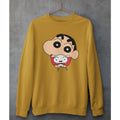 Shinchan With Shiro Unisex Sweatshirt — Mustard