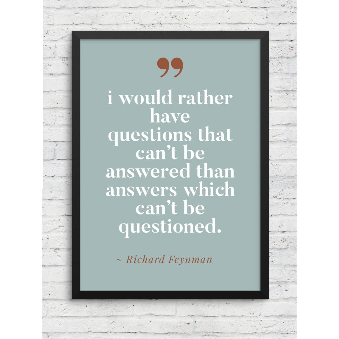 Richard Feynman Quote framed poster – Fourth Dimension Club