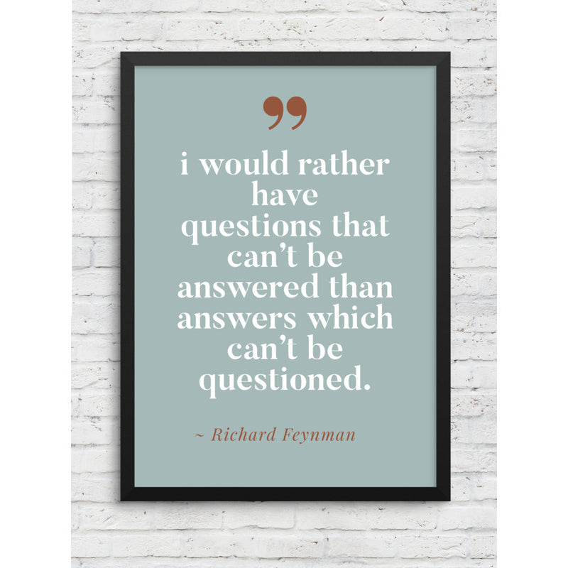 Richard Feynman Quote Framed Poster