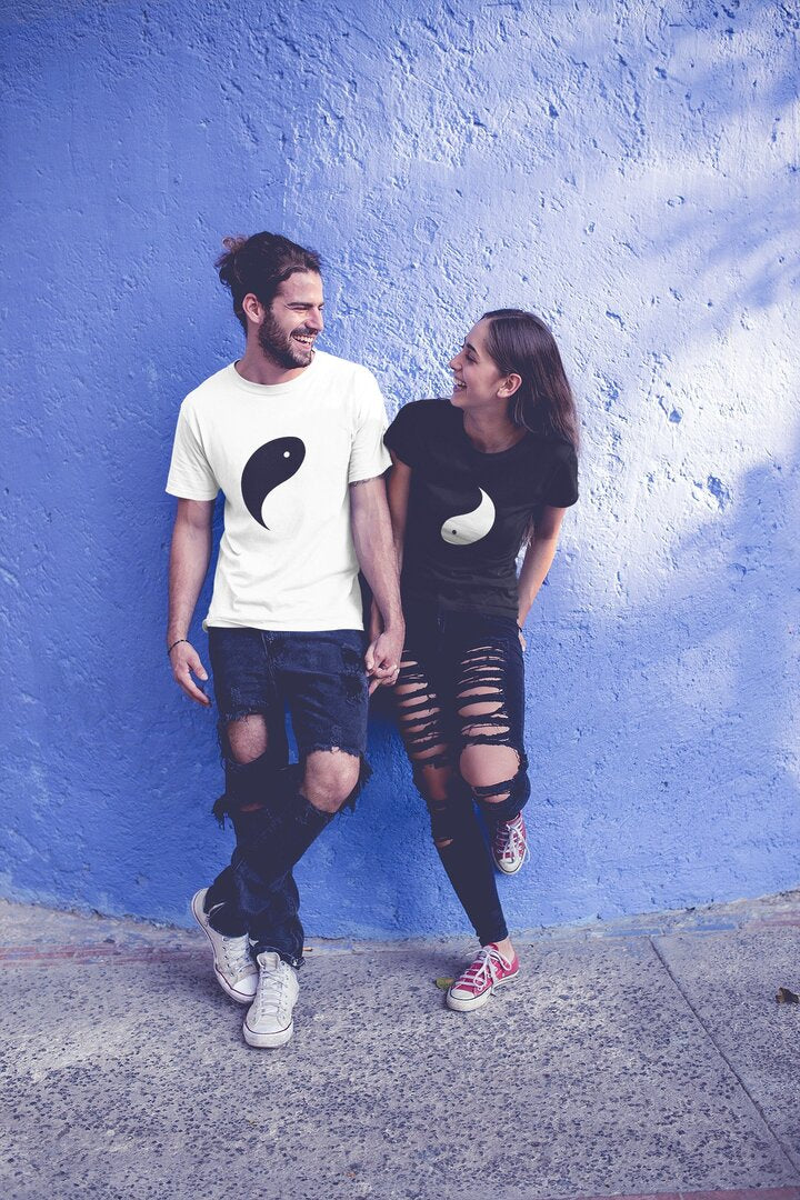 Yin-Yang Valentine Couple Half Sleeve T-Shirt