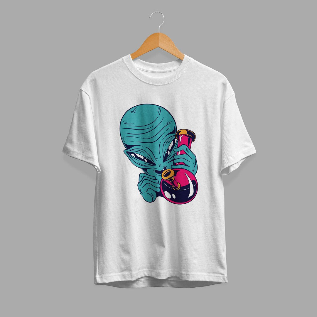 High Alien Half-Sleeve T-Shirt — White