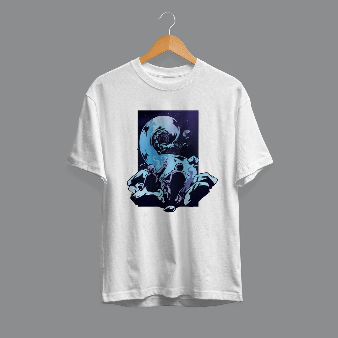 Black Hole ft Einstein and Hawking science tee – Fourth Dimension Club