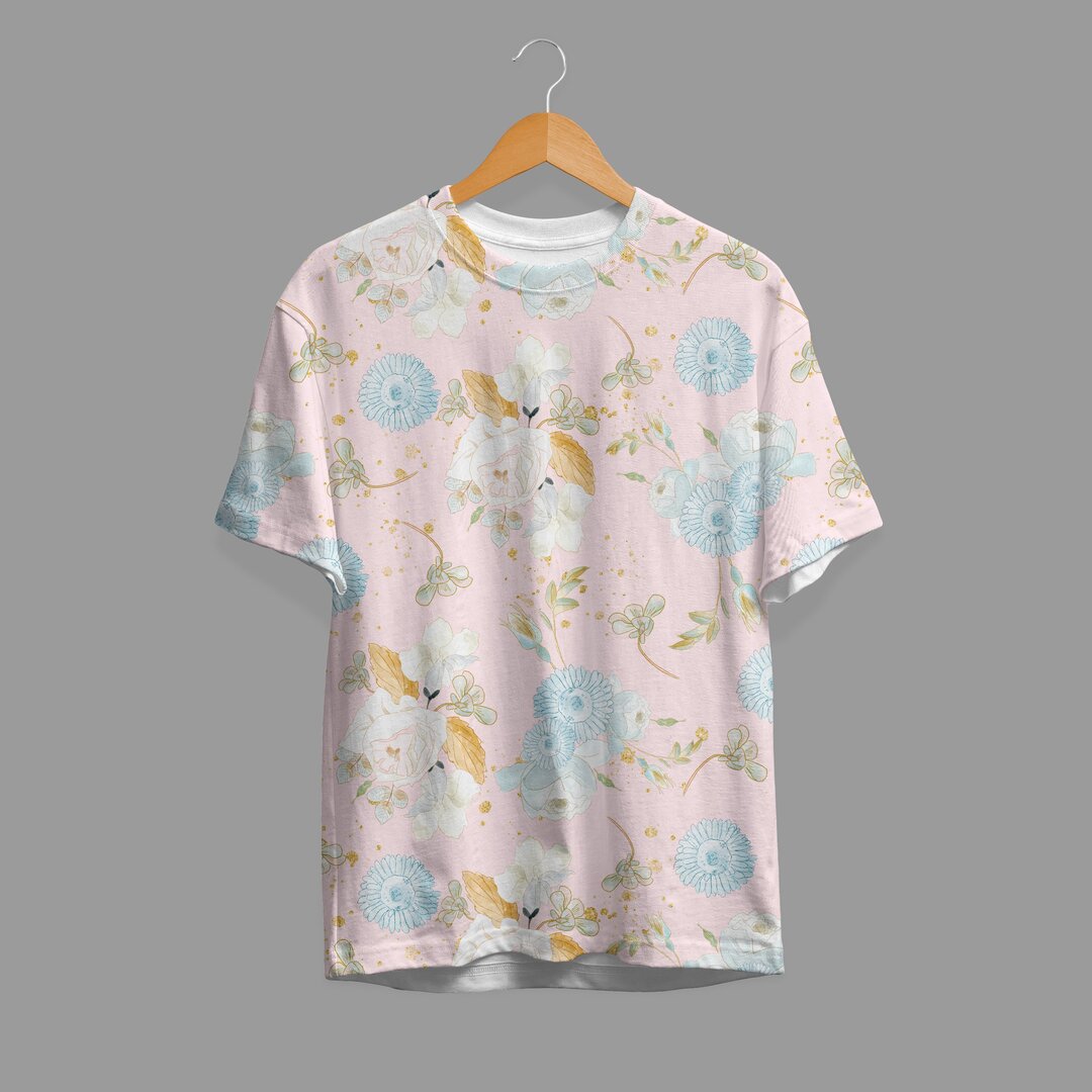 November Flowers Pattern T-Shirt
