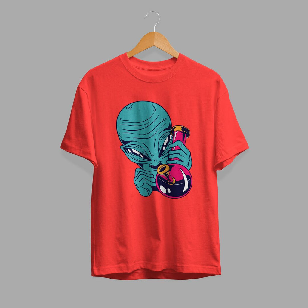 High Alien Half-Sleeve T-Shirt — Red